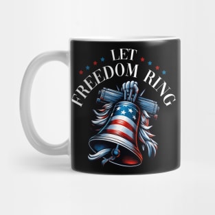 Let Freedom Ring Liberty Bell American Flag Independence Day Mug